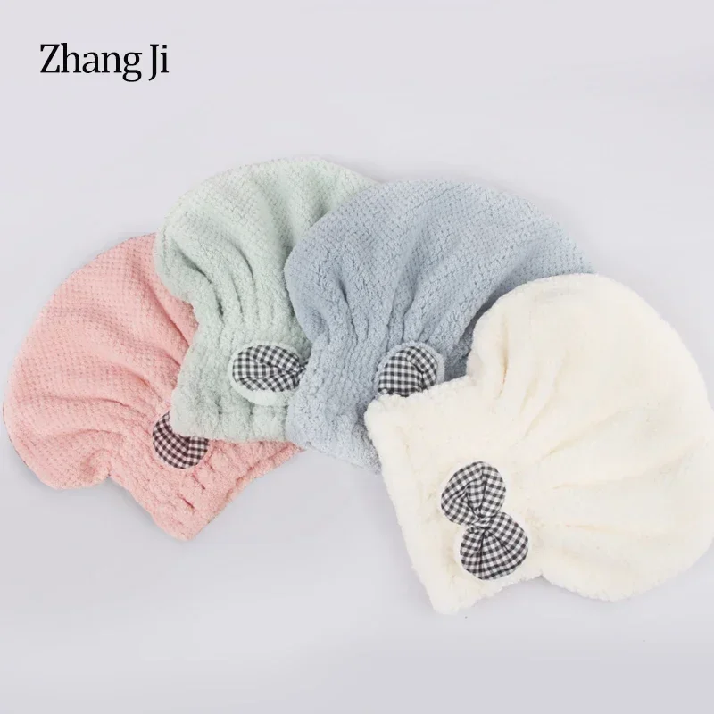 

Cute Coral Fleece Hair Cap for Long - Haired Women Quick Dry and Strong Water-Absorbent Bath Towel for Hair Wrapping and Wiping