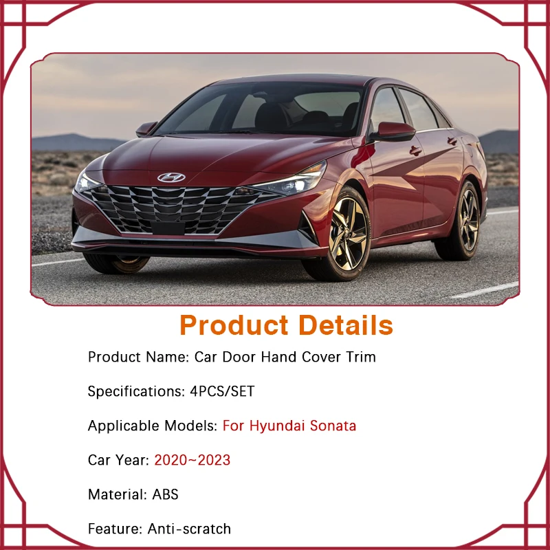 Car Door Handle Cover Trim For Hyundai Sonata DN8 2020 2021 2022 2023 Hand Cover Chromium Styling Car Exterior Part Accessories