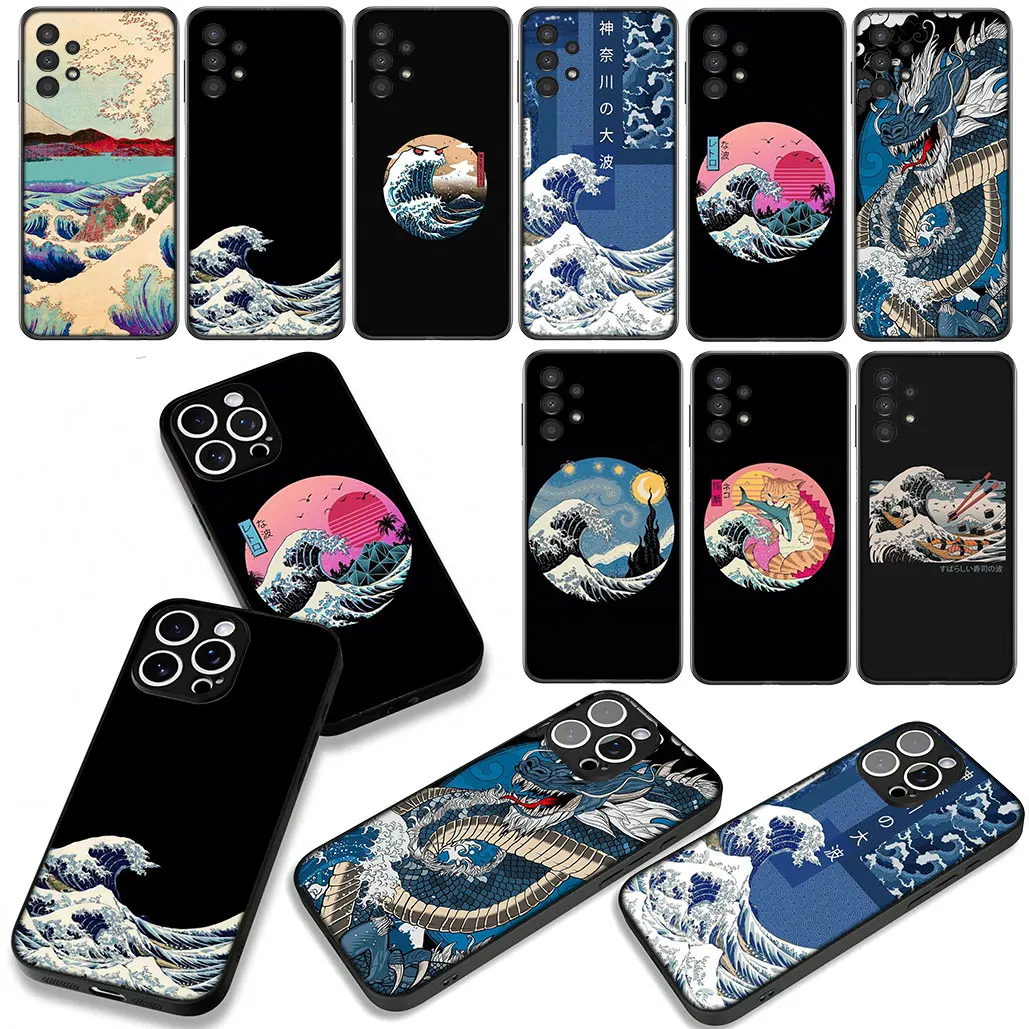Чехол для телефона The Great Wave of Kanagawa Art Case для Apple iPhone 15 16 Plus 13 12 Pro Max X XR 6 + ProMax 16E 16+ 15+ Корпус