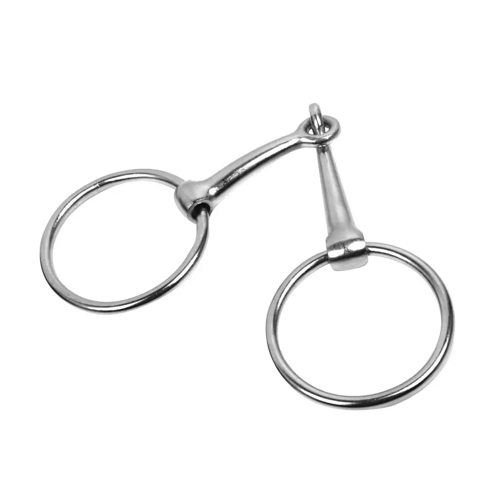 PREMIUM MOUTH LOOSE RING FRENCH LINK SNAFFLE HORSE PONY BIT SILVER IRON 5