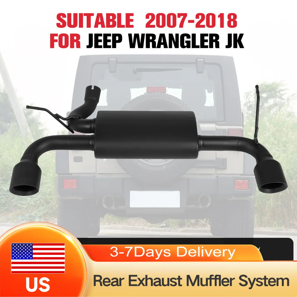 

Высокопроизводительная выхлопная система Axle Back с двойным глушителем для Wrangler JK 2007-2018, матовый черный, конструкция из высокотемпературной стали