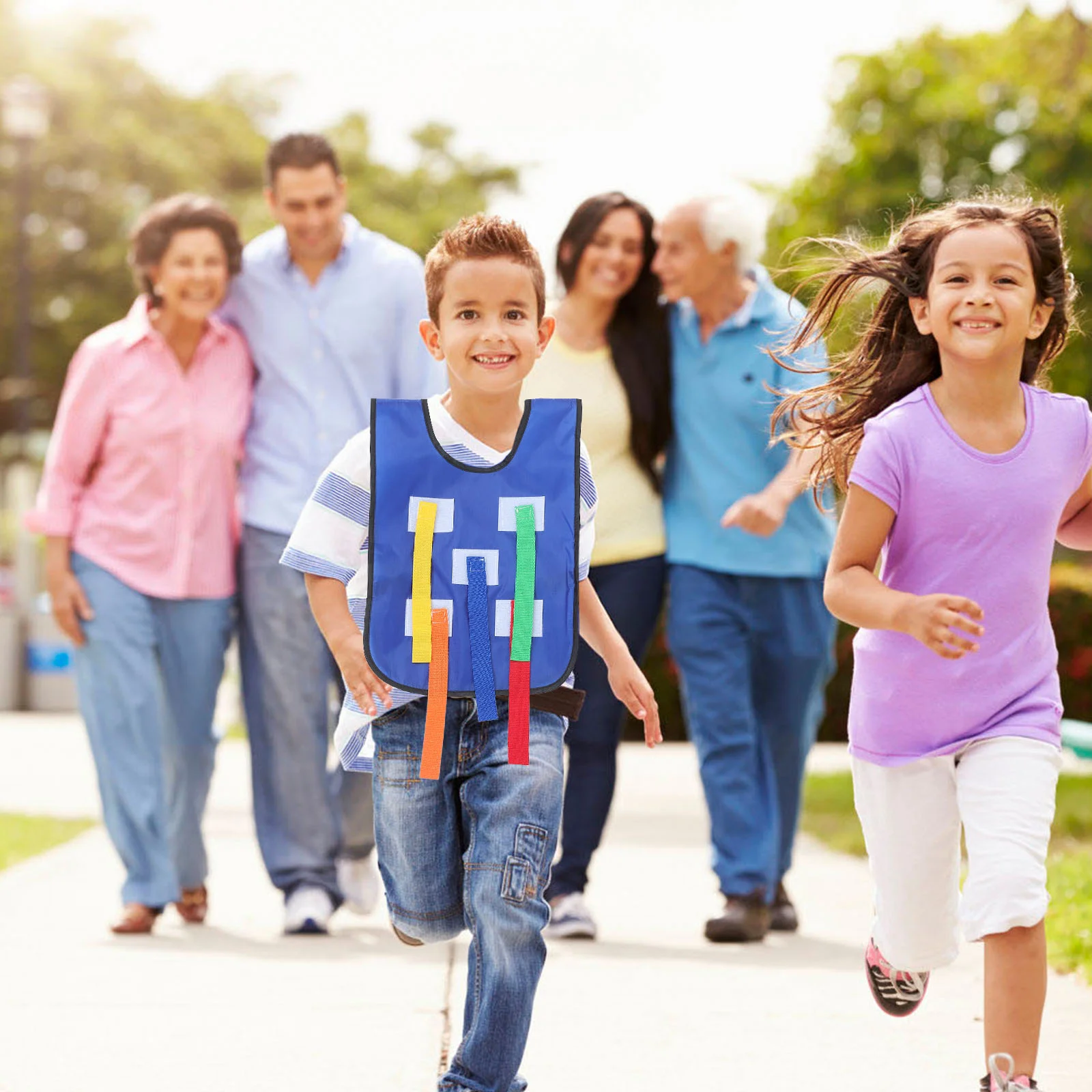 Chaleco de tracción de cola, cinta, juego Ninja, juguetes deportivos para niños, juguete de entrenamiento sensorial, triángulo al aire libre