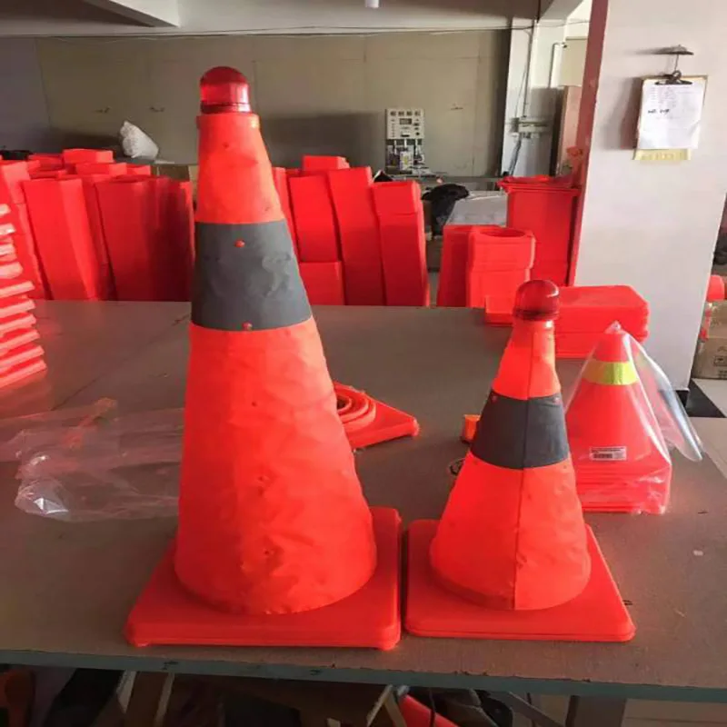 KOOJN-Cone de Aviso Rodoviário com Luz, Telescópico, Barreira Reflexiva de Emergência, Estacionamento Seguro, 45cm