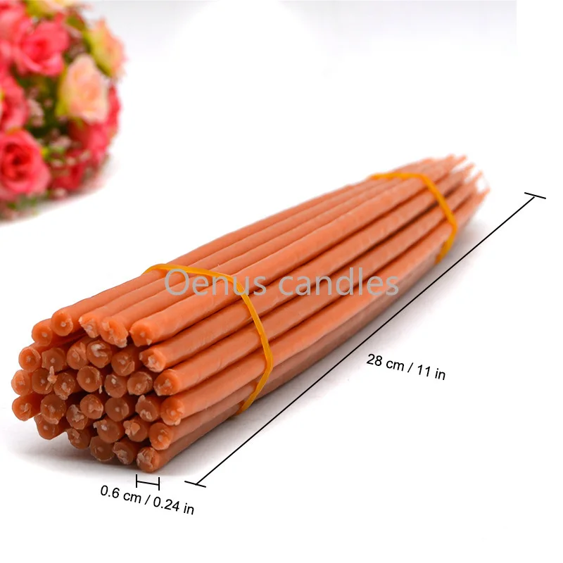 15PCS Pure Beewax Candled Thin Taper Honey Candles for Ritual Prayer Religous Unscented Candles Decor for Hanukkah Birthday