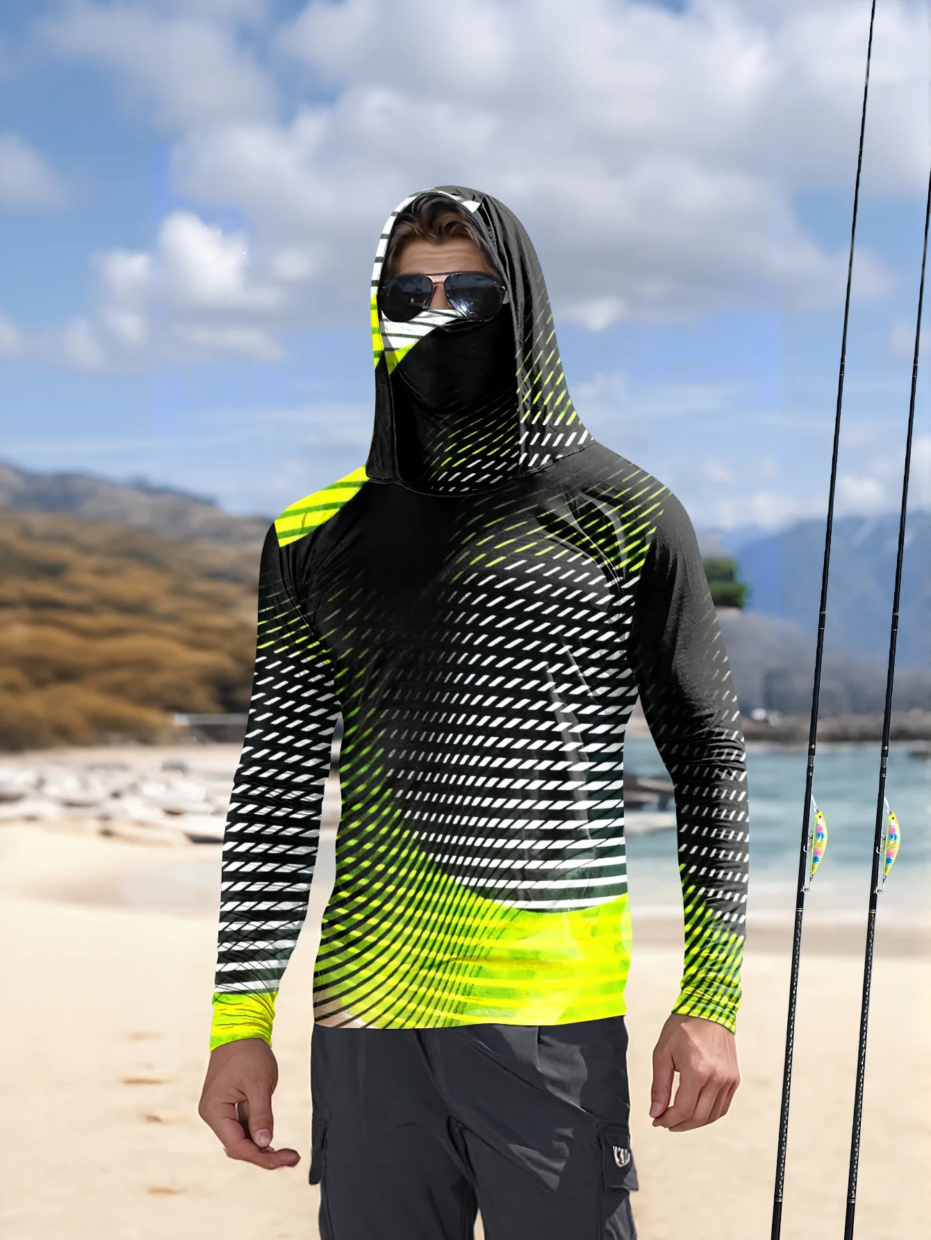 2026 Summer Best-selling Men's Long-Sleeved Shirt for Outdoor Leisure Sports Fashion Comfort Softness Simple Pattern Print