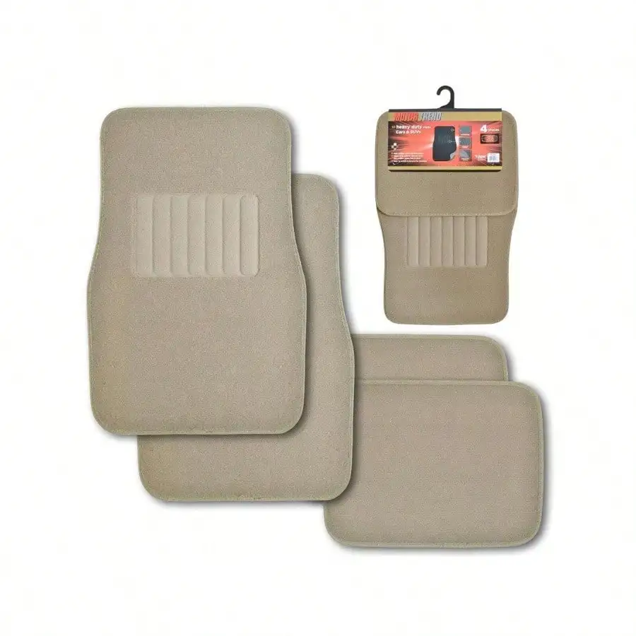 

Premium Carpet Car Floor Mats - 4 Pack Thick Carpet Floor Mats - Universal