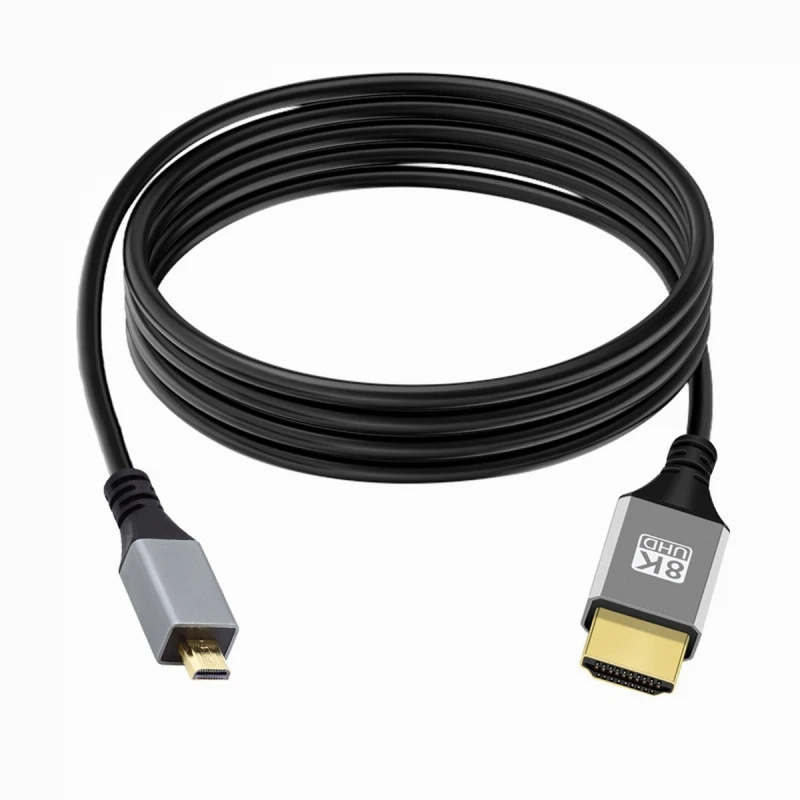 Kabel HDTV Micro HDMI 2.1 Ultra cienki 8K 4K Hyper Super elastyczny cienki przewód typu A do typu D do aparatów Sony a7m3