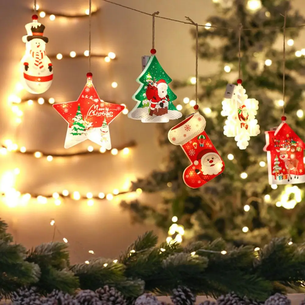 

6pcs Christmas Decoration Indoor Home Decorative Lights Star & Snowman Colorful Light Letter Signboard Holiday Atmosphere