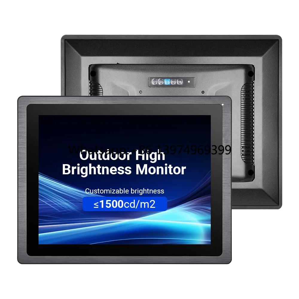 New 7-21.5 Inch Outdoor High Brightness Industrial LCD Display Waterproof IP65 Open Frame USB Serial Capacitive IPS Touchscreen