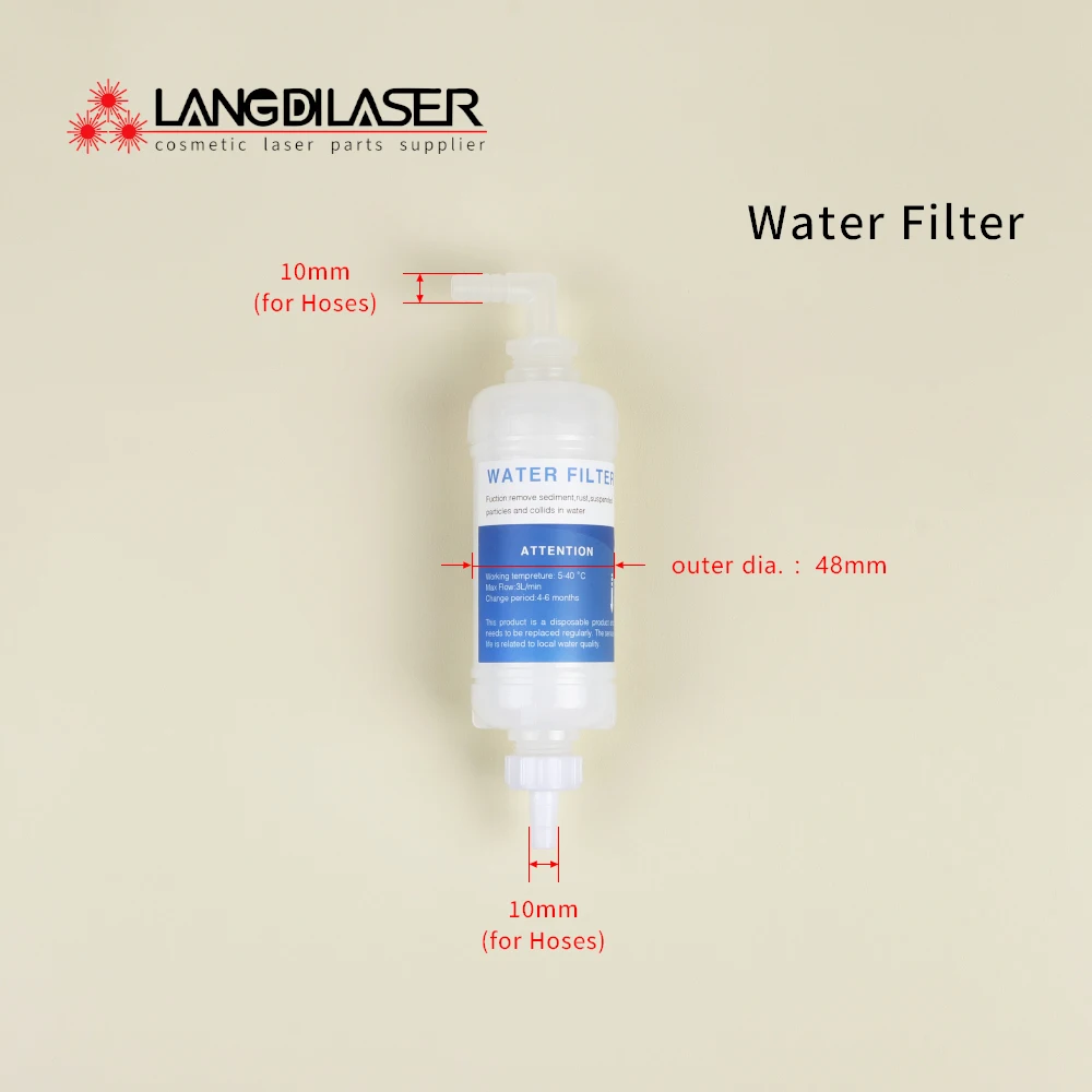 Diode Laser Water Filter System For Diode Laser Hair Removal Machine Accessories Industrial Water Filter For Bore 8mm Soft Tube