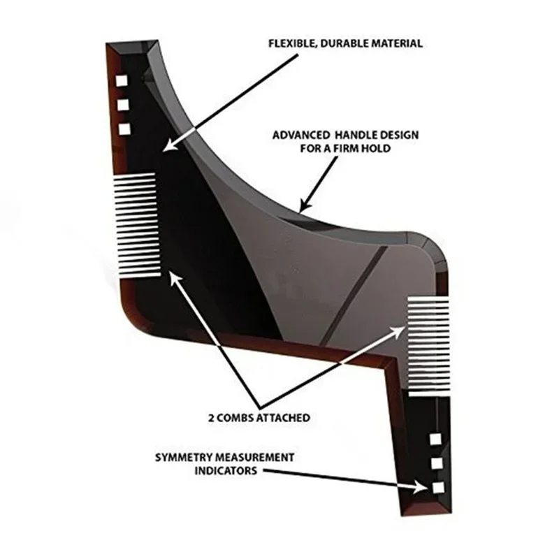 Beard Template Styling Shaping Comb Barber Tool Symmetry Trimming Shaper Stencil Beard Hair Brush Stencil Man Styling Tools