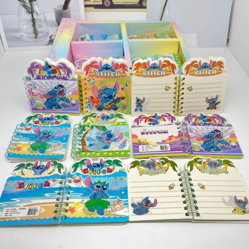 

4/12PCS мультфильм DISNEY STITCH COIL MEMO PAD милый портативный дневник дневник планировщик канцелярских принадлежностей школьные принадлежности