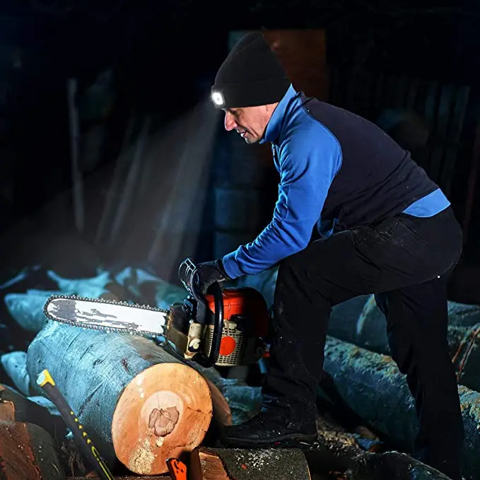 في الهواء الطلق يندبروف ودافئة محبوك قبعة كشافات الرياضة في الهواء الطلق محبوك رئيس ضوء الرجال النساء LED قبعة مصباح يدوي المصباح هدية