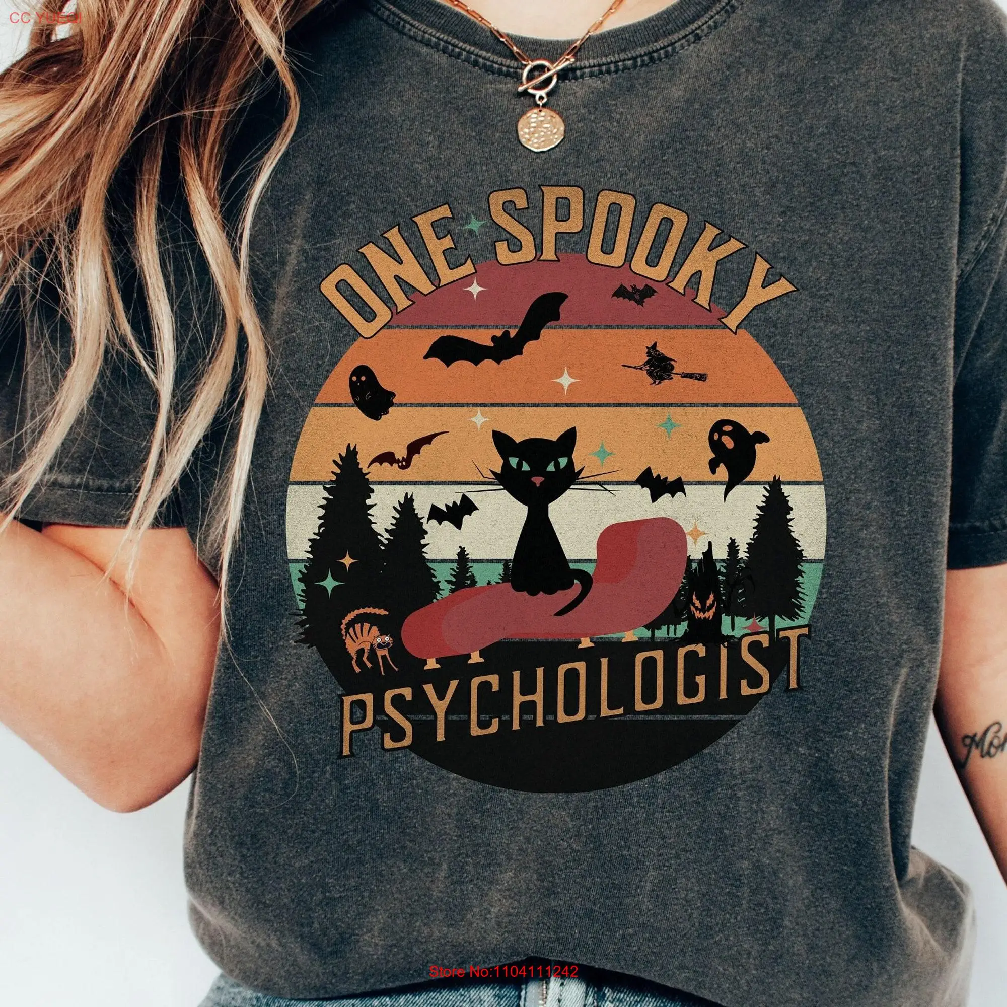 Psychologist Halloween T Shirt School Psych Professor Grad long or short sleeves