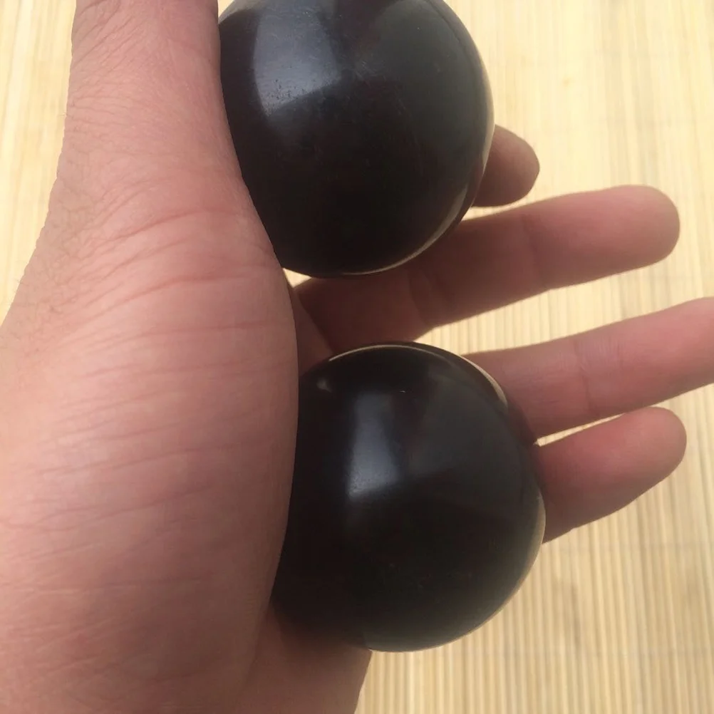 Boules d'obsidienne Baoding noires naturelles, boule de main à gâchette, pierre à main, boules de santé chinoises