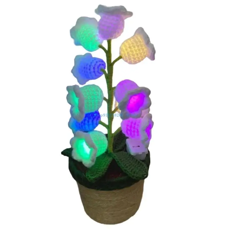 

H05E Unique LED Cotton Rope Flower Light Handmade Cotton Rope Flower Light Unique Gift for Mother Day Birthday Day