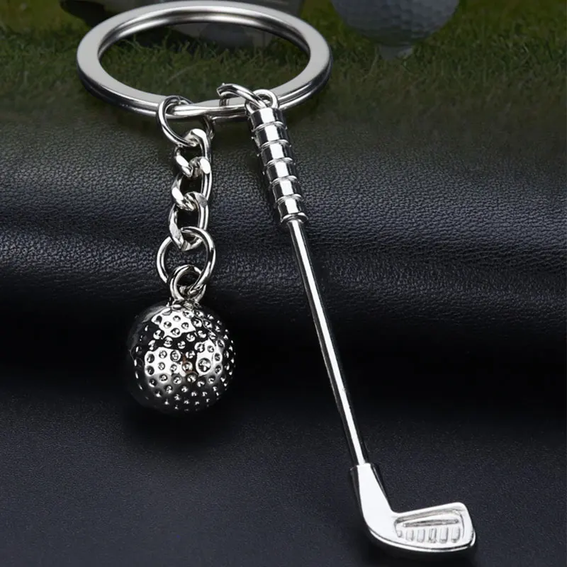 50Pcs Golf Club Ball Keychain Sports Themed Golf Keyring Souvenirs Pendants Toys For Players Athletes Teammates Alloy Golf Gift