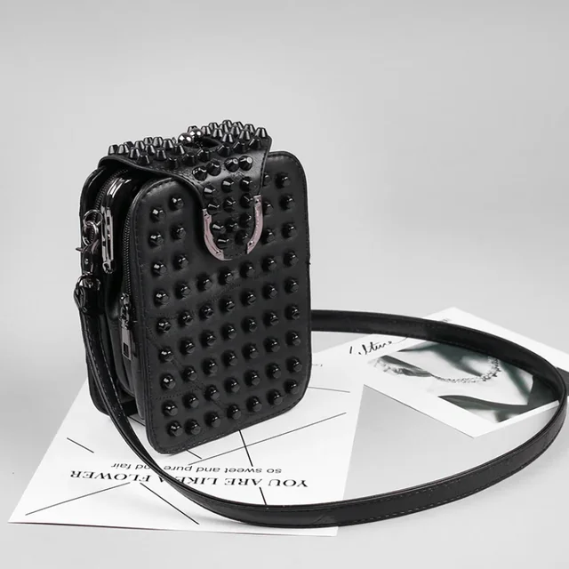 Projektant nitowana torba na ramię moda damska torebka typu crossbody dla dziewczynek wiele kieszeni telefon zero portfel miękka skórzana torebka Carteras