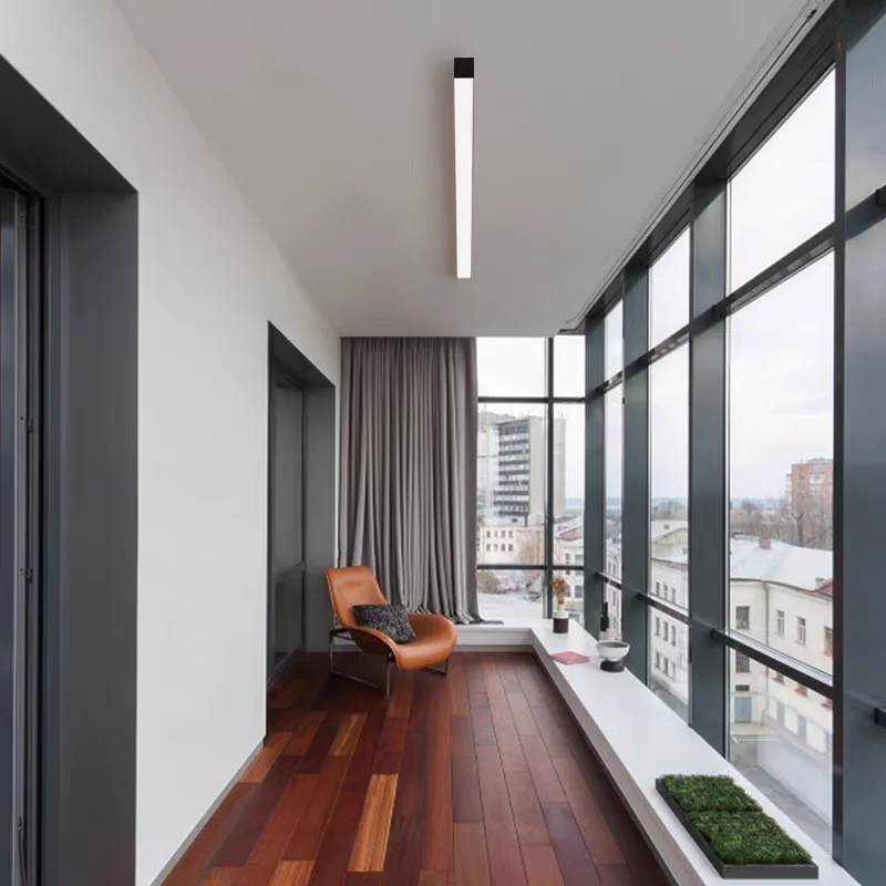 

Modern Simple Long Strip LED Ceiling Lamp Creative Line Bedroom Study Balcony Corridor Living Room Light Home Decor Office Light