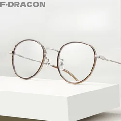 TR90 Alloy Anti Blue Light Office Glasses Retro Round Frame Women's Frame Ultra Light Optical Prescription Glasses Frame 6833