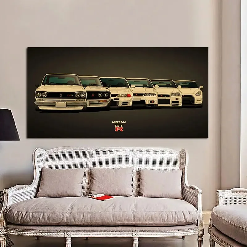 Nissan Skyline GTR Evolution No Framed Sports Car Canvas Wall Art Paintings HD Prints Home Decor Posters for Living Room Bedroom