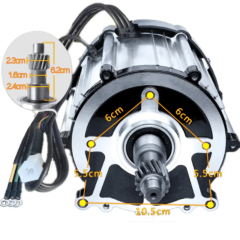 DC48V/60V/72V 1200W/1500W/1800W Differential brushless motor.electric bicycle bldc engine.16 teeth,Hall feedback,DIY