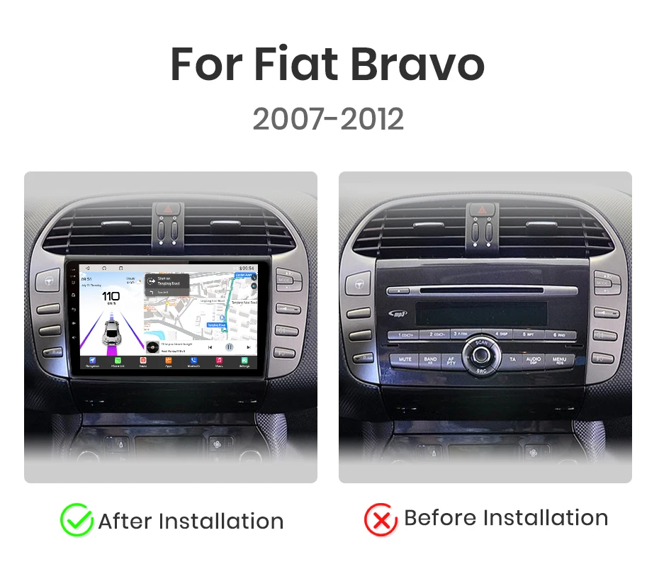 Junsun Qualcomm 8-Kern 360 ° Optionale Kamera, CarPlay, Android Auto Autoradio für Fiat Bravo 2007 2008-2012, 2-DIN-Systeme, Stereo, GPS, SWC, Bluetooth, FM, RDS, DSP, IPS-Bildschirm, intelligente Fahrzeugsysteme, KI-Sprachsteuerung, 4G, WLAN, 8-Kern-Prozessor, Plug&Play-Headunit – Detail 3