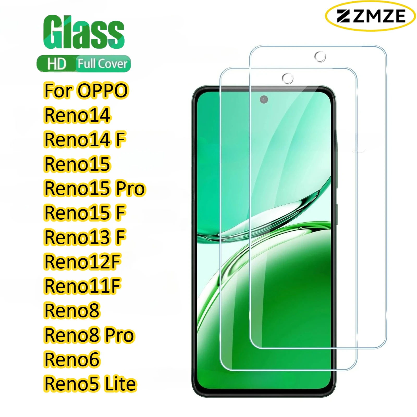 2/3 stuks Screenprotector voor OPPO Reno 15 Pro 14 13 12 11F 8 Pro 5 Lite Gehard Glas HD 9H Anti-kras Case-vriendelijk Transparant