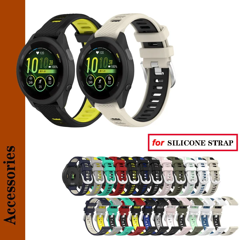 18mm 20mm 22mm saat kayışı Garmin öncüsü için silikon kayış 55 245 255 255S 265 265S/Garmin active 3 4 4s /Venu Sq 2 2s bilezik