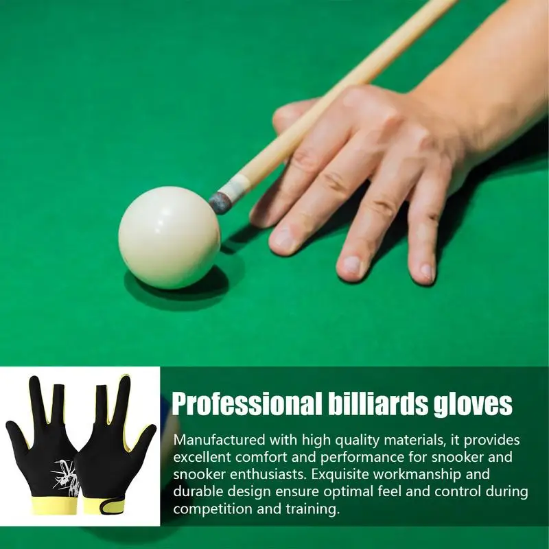 3 Fingers Billiard Mitten Breathable Anti-slip Billiard Mitten Portable Left Hand Billiard Mittens Multipurpose Billiard Mittens