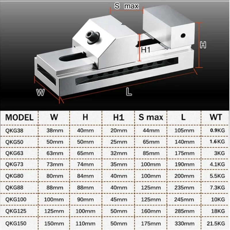 Imagem -02 - High Precision Tool Vise Cnc Fast Surface Moagem Flat para Máquina Edm Qkg50 Qkg63 Qkg73 2.5 3