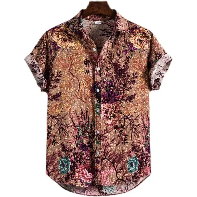 メンズサマーハワイアンシャツビーチウェア花柄プリントNe Nine Sveレギュラーシースペシャルワイドフィットシャツ秋用