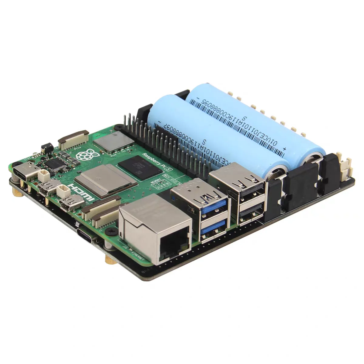 Geekworm Raspberry Pi 5 18650 UPS, X1201 V1.1 Power Management Board with Auto Power On for Pi 5