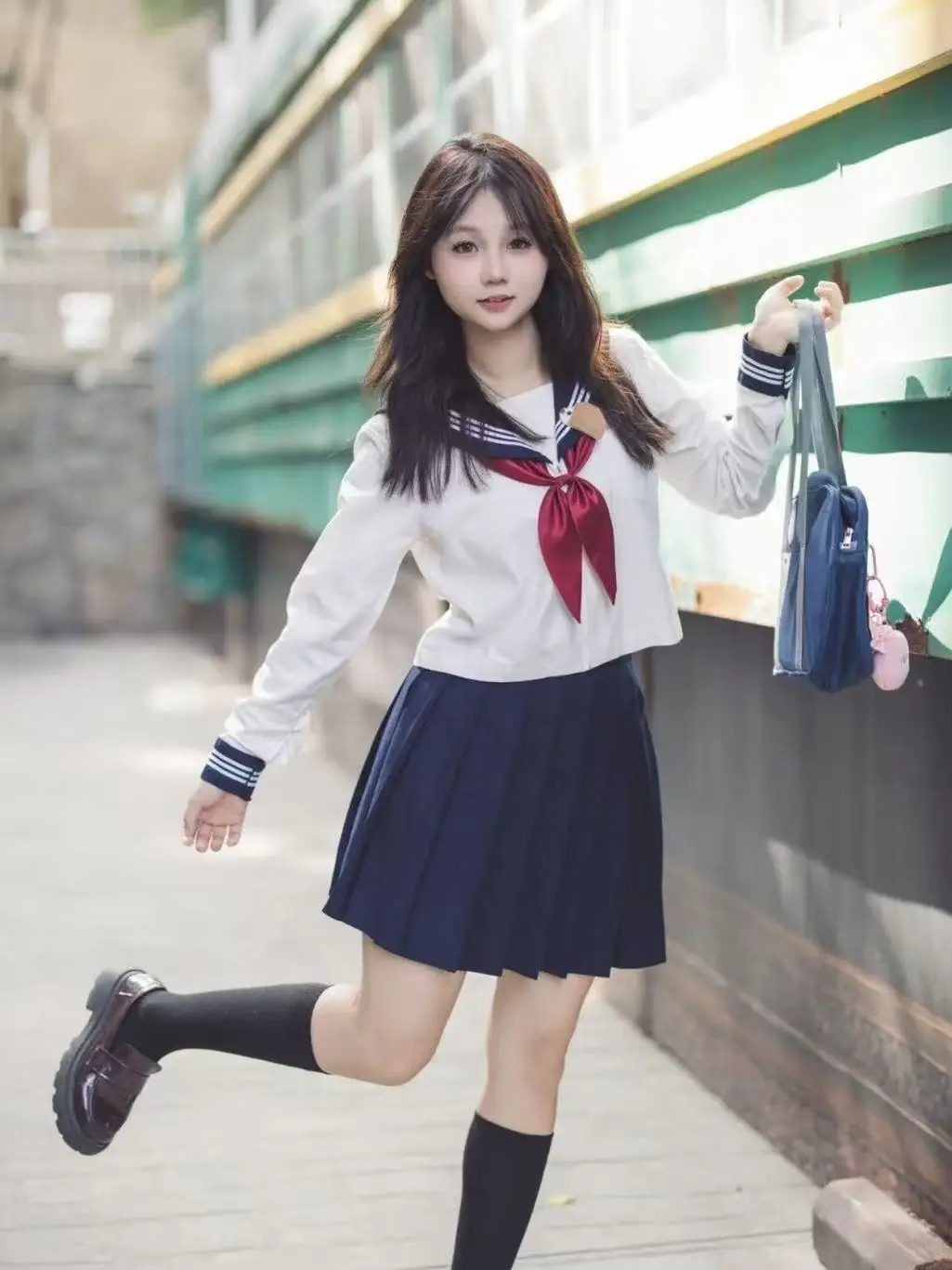 

Cosplay Uniform Set, Gankou Three-Layer Long-Sleeve Shirt, School Style Sailor Suit for Anime Convention