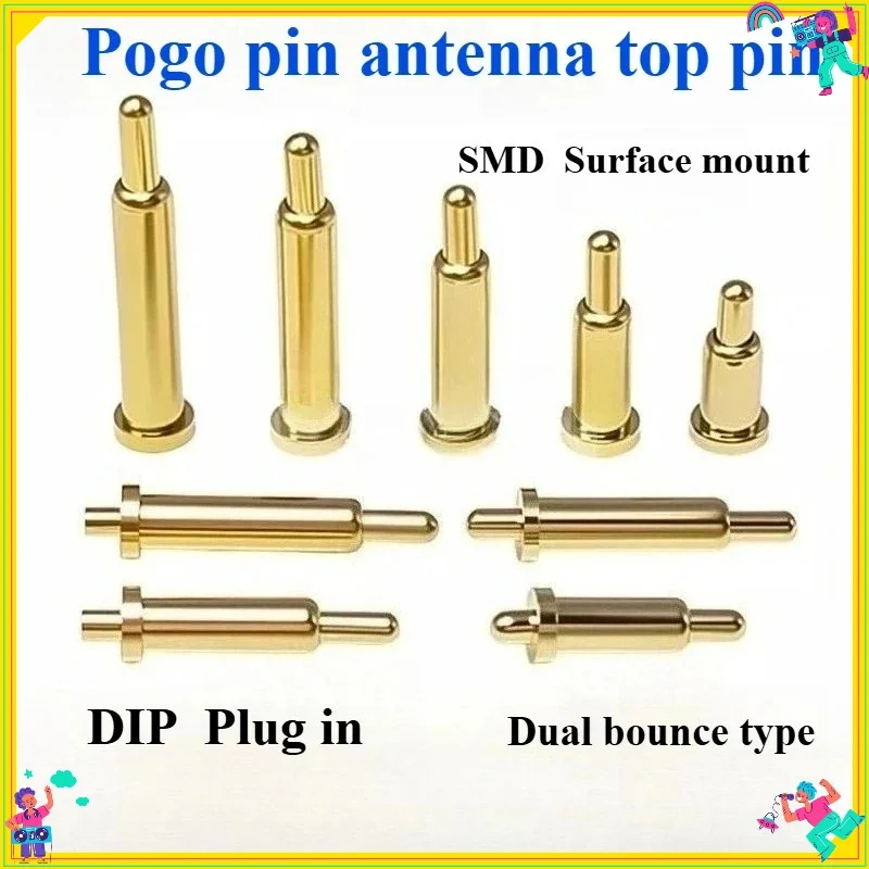 20/50/100PCS DIP SMD Double Spring PCB Pogo Pin Connector Battery Spring Loaded Contact Needle H 2-12mm Test Probe for Electroni
