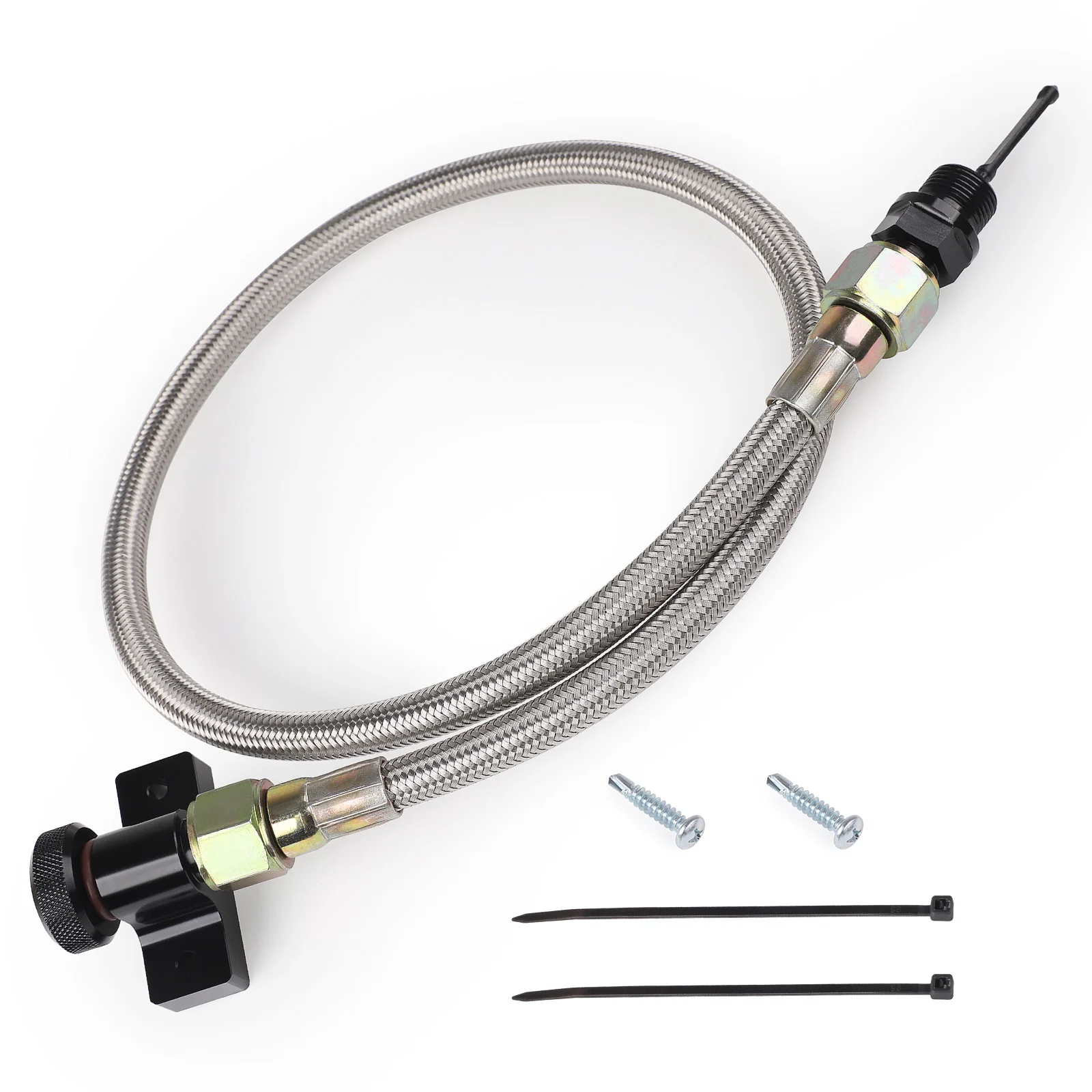 

22200 Transmission Dipstick Tube Tool Aluminum Braided Automatic Transmission Locking Dipstick for Ford F-150 10R80 6R80 4R75E