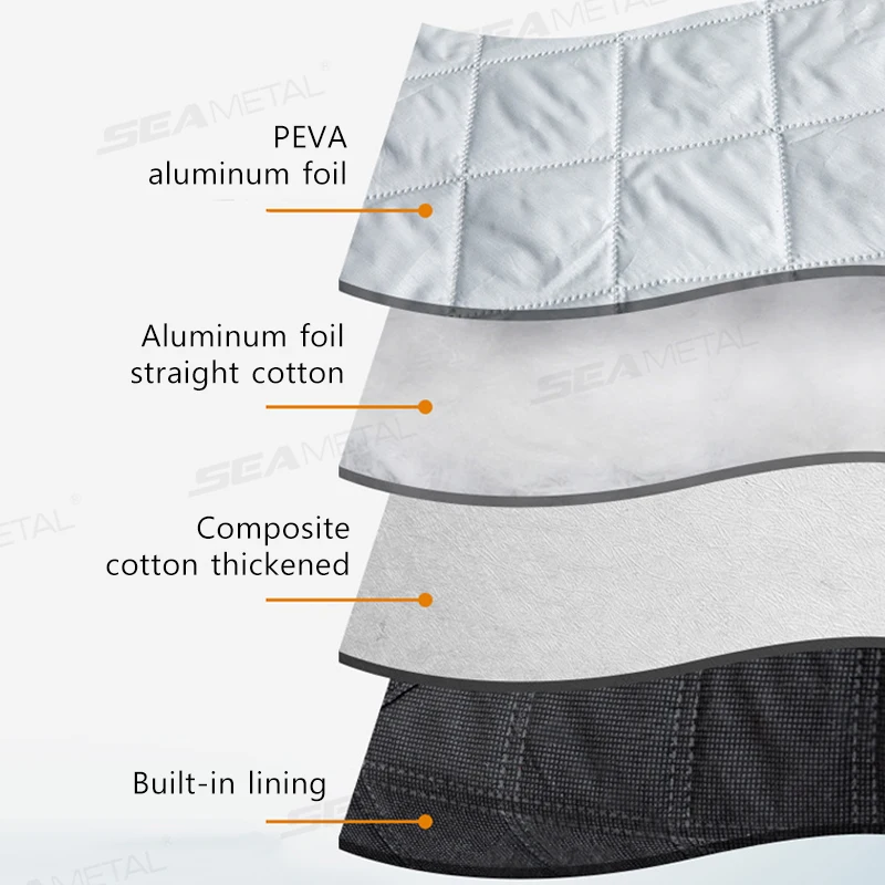 SEAMETAL Car Winter Windshield Snow Cover Thickened Exterior Car Sun Shade Block Sun Protection Anti-ice Front Windscreen Cover