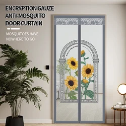 Sunflower mosquito proof door curtain, magnetic screen door, summer screen window, household mosquito net, high-end partition, s