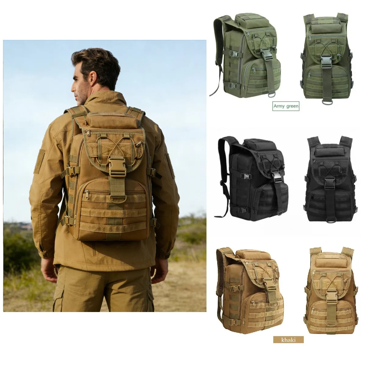 Mochila táctica gran capacidad para senderismo y supervivencia - imagen 2