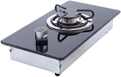 

GR-B002 1 Burner LPG RV Caravan RV Cooktop Stove with Tempered Glass Lid, 7.9"x14.4"x2.8" (1 Burner, Boat, Car, Camping)