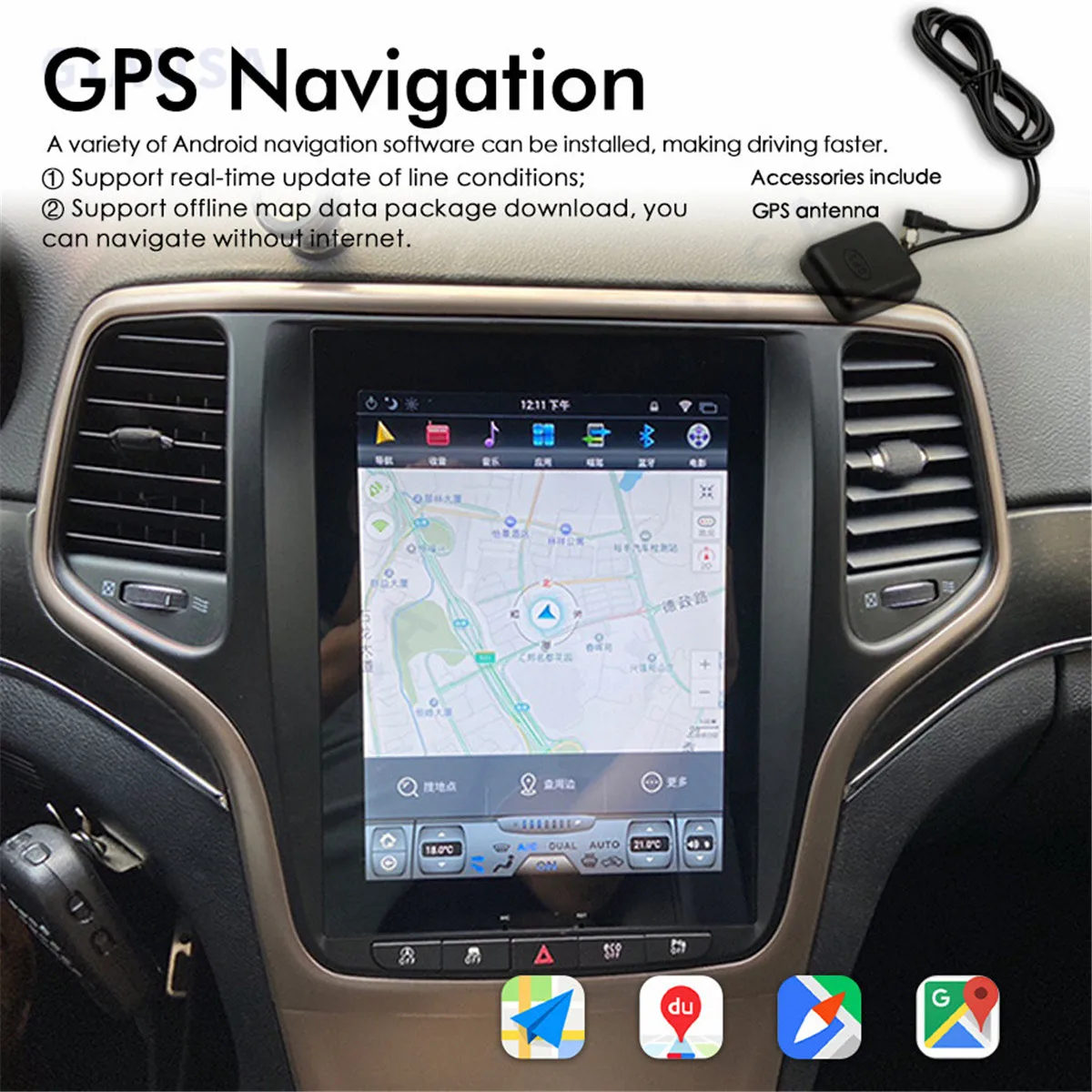 

10,4-дюймовый Android 12 для Jeep Grand Cherokee 2014-2017 Автомобильный радиоприемник 2 Din Видеонавигация GPS Авторадио Мультимедийный Dsp 4g Плеер