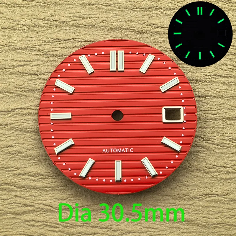 Mod 30.5mm Green Luminous NH35 Dial Watch Dial Fits NH35 NH36 NH38 4R35 4R36 6R35 7S26 Movement Nautilus Watch Replace Dial