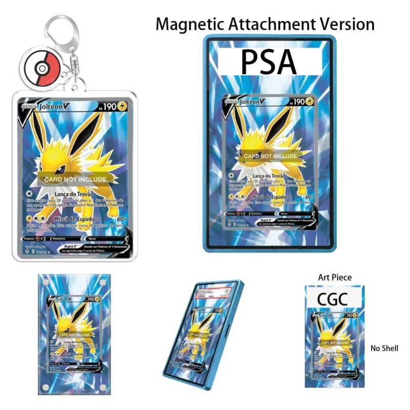 Présentoir d'art pour Pokémon Evolving Skies Jolteon V Anime, Cadeau pour les fans d'art, Étui de protection en acrylique recyclable, Porte-clés
