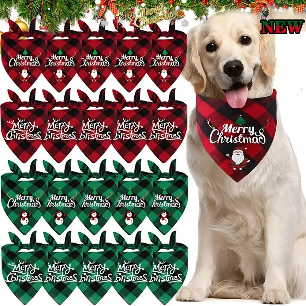 

Christmas Pet Triangle Scarf Dog Triangle Towel Thanksgiving Bandanas Drool Bib Printed Pet Saliva Towel Xmas Scarf Accessories