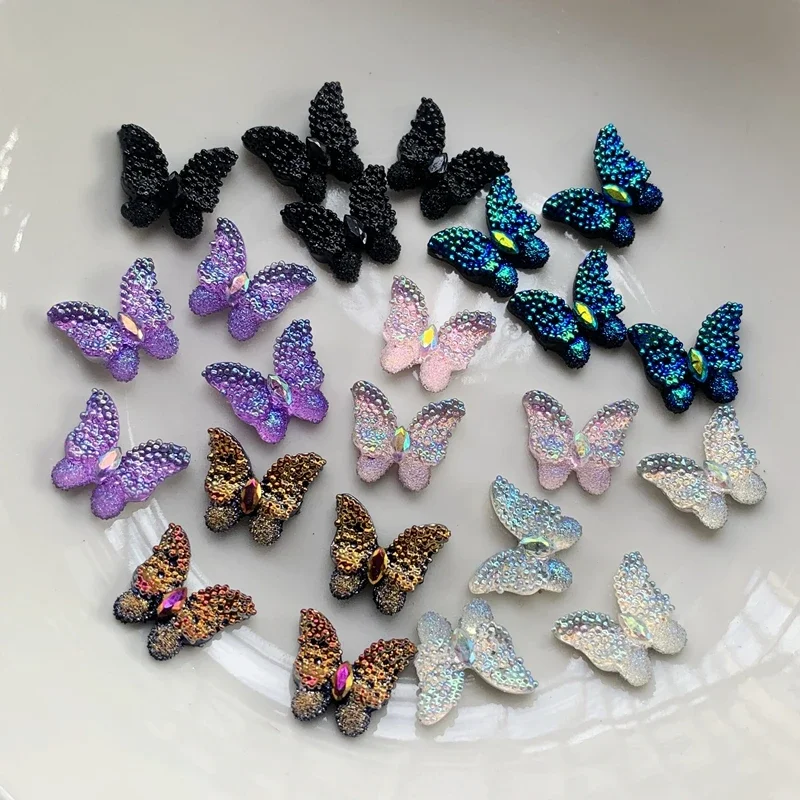 10mm*12mm lovely butterfly resin rhinestone DIY scrapbook jewelry ornament butterfly rhinestone