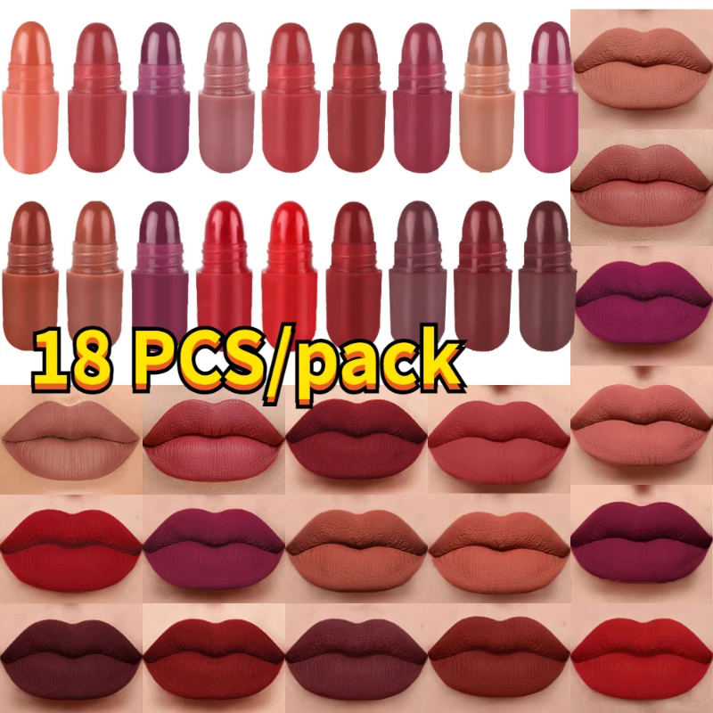 Velvet Nude Matte Capsule Lipstick, antiaderente Cup Pill, bonito à prova d'água, não-desbotamento, fácil de transportar, pequeno