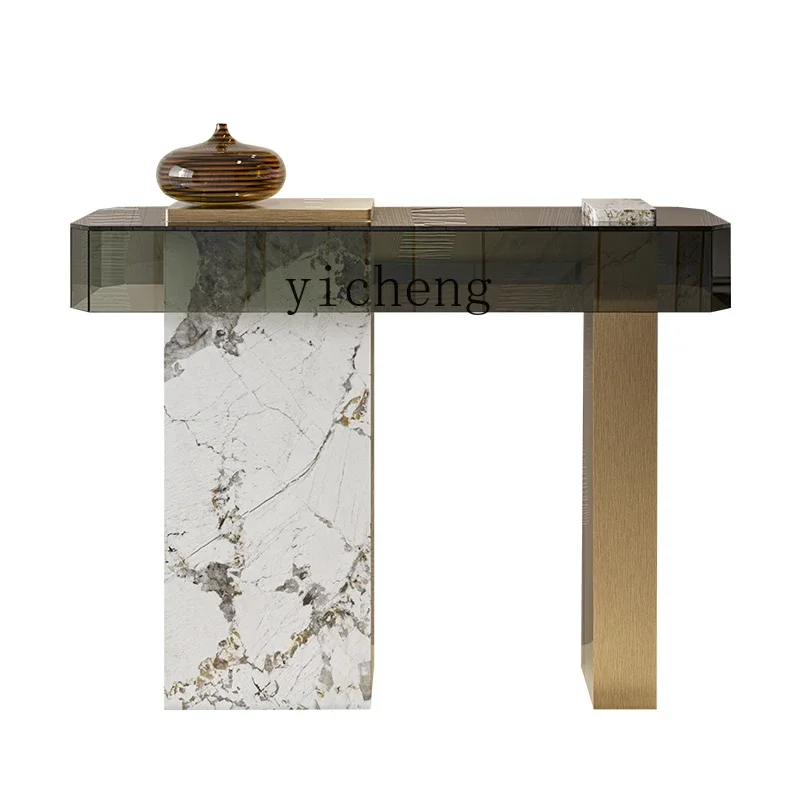 Zf postmodern light luxury marble entrance table entry foyer minimalist Italian entrance table