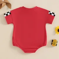 Baby Boys Summer Jumpsuit Casual Racing Letter Print Short Sleeve Romper for Newborn Cute Clothes 3