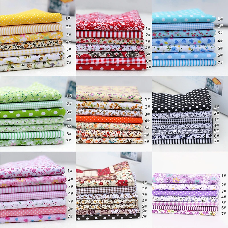 7pcs 50 X 50cm Squares Cotton Craft Fabric Cloths For Diy Bundle Patchwork Quilting Sewing Handmade Scrapbooking Artcraft