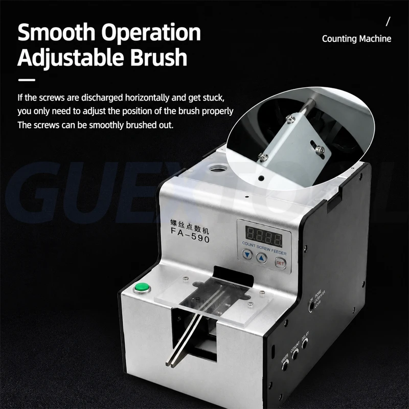 Hardware Store Automatic Screw Counting Machine FA-590 Screw Counter 1.0-5.0 Adjustable Rail Arrange Calculation Screw Conveyor